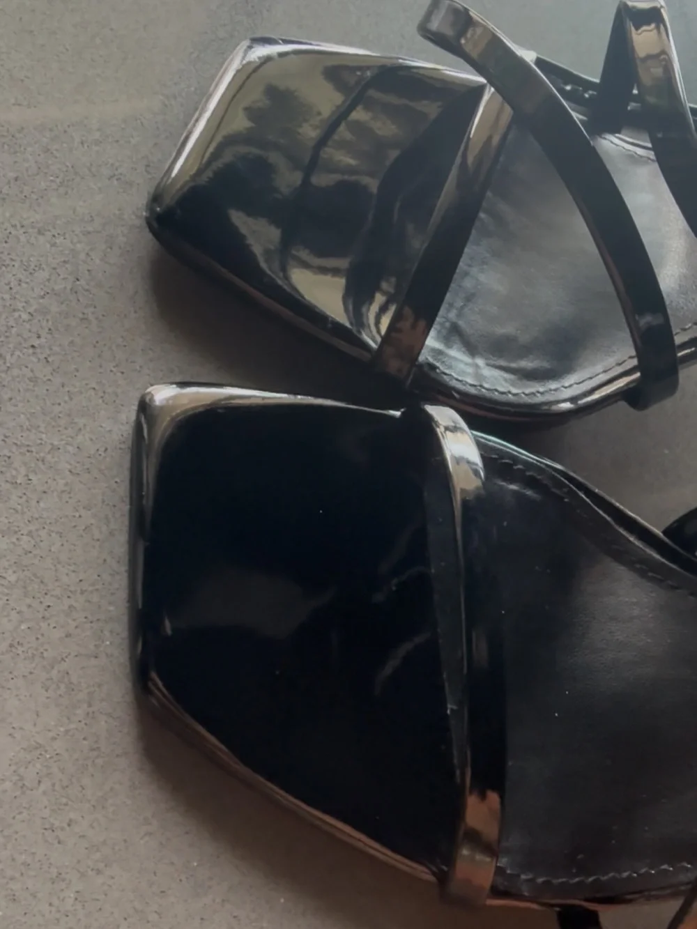 Nine West Black Strappy Square-Toe Heeled Sandals women's size US 7